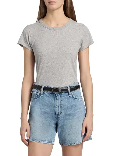 rag & bone Women's The Slub Cotton T-Shirt - Heather Grey | Thumbnail 3