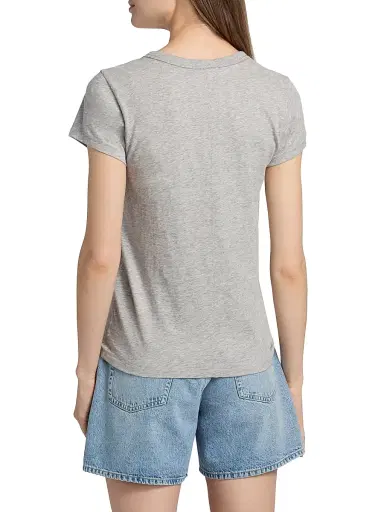 rag & bone Women's The Slub Cotton T-Shirt - Heather Grey | Thumbnail 5