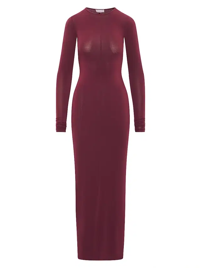 Women's Carmen Long-Sleeve Body-Con Maxi Dress - Burgundy