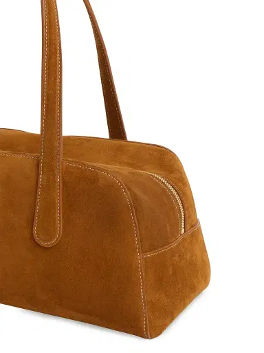 Mansur Gavriel Women's Helios Suede Shoulder Bag - Saddle | Thumbnail 4 Mansur Gavriel Women's Helios Suede Shoulder Bag - Saddle | Thumbnail 4