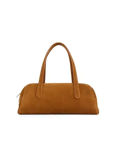 Mansur Gavriel Women's Helios Suede Shoulder Bag - Saddle | Thumbnail 1 Mansur Gavriel Women's Helios Suede Shoulder Bag - Saddle | Thumbnail 1