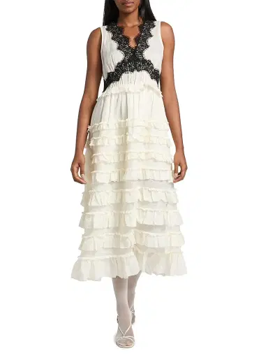 Sea Women's Anise Lace-Trim Frill Midi-Dress | Thumbnail 2 Sea Women's Anise Lace-Trim Frill Midi-Dress | Thumbnail 2