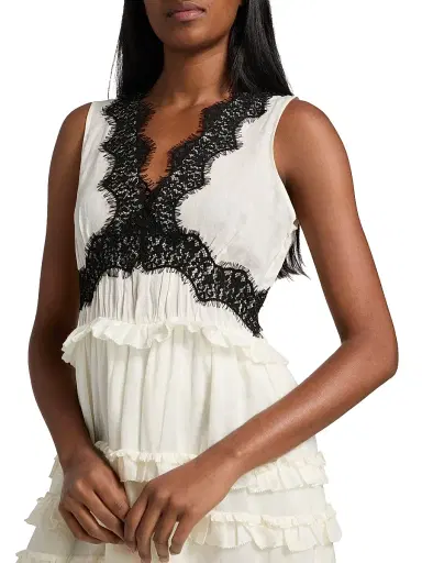 Sea Women's Anise Lace-Trim Frill Midi-Dress | Thumbnail 6 Sea Women's Anise Lace-Trim Frill Midi-Dress | Thumbnail 6