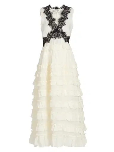 Sea Women's Anise Lace-Trim Frill Midi-Dress | Thumbnail 1 Sea Women's Anise Lace-Trim Frill Midi-Dress | Thumbnail 1