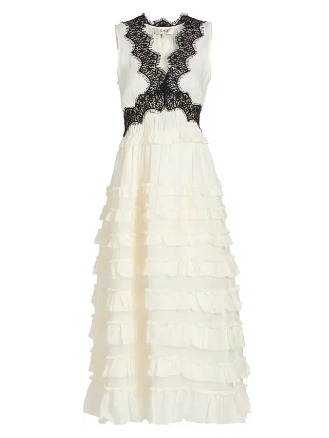 Women's Anise Lace-Trim Frill Midi-Dress - White