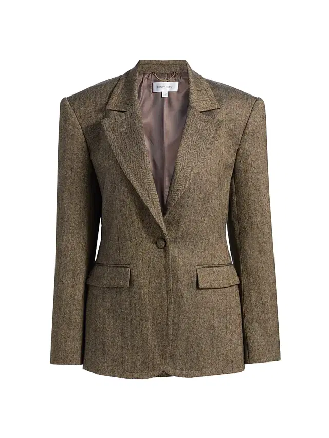 Ronny Kobo Women's Birch Herringbone Blazer - Brown Multi