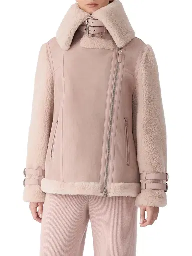 Mackage Women's Rhoslyn Suede & Shearling Moto Jacket | Thumbnail 3