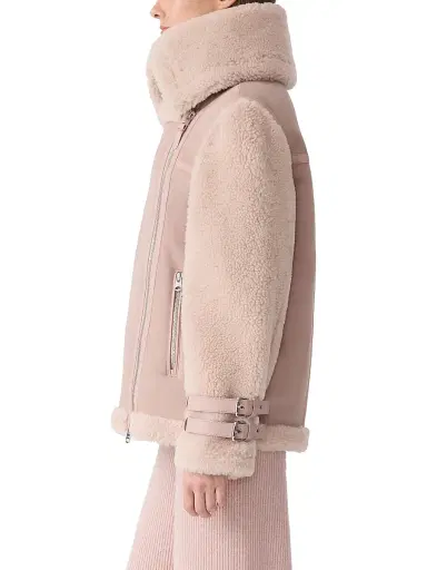 Mackage Women's Rhoslyn Suede & Shearling Moto Jacket | Thumbnail 4