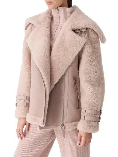 Mackage Women's Rhoslyn Suede & Shearling Moto Jacket | Thumbnail 6