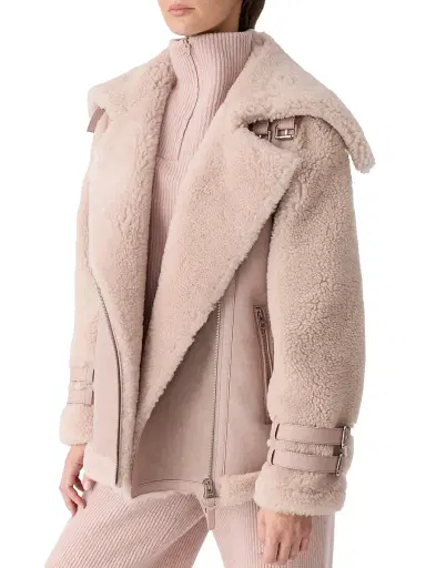 Mackage Women's Rhoslyn Suede & Shearling Moto Jacket | Thumbnail 7