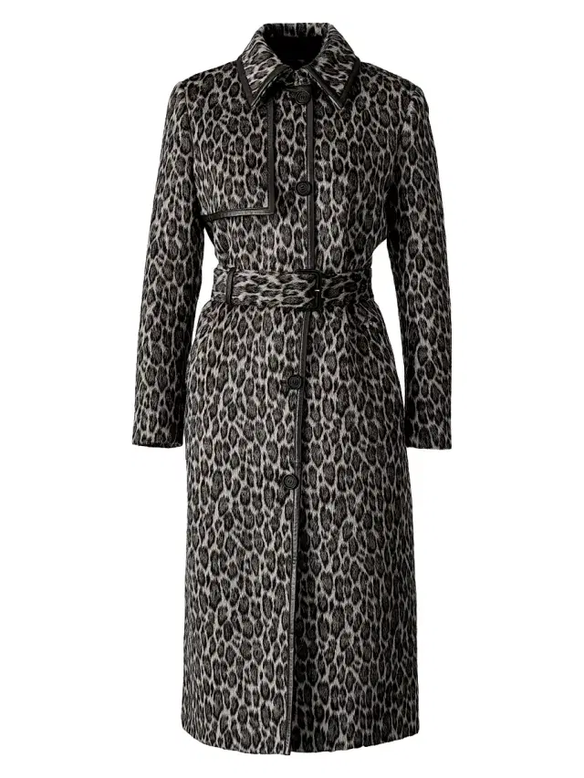 Mackage Women's Zeva Animal-Printed Wool-Blend Coat - Light Camel Multi
