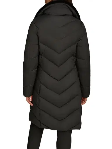 Donna Karan New York Women's Chevron Quilted Down Coat - Black - Size XS | Thumbnail 5 Donna Karan New York Women's Chevron Quilted Down Coat - Black - Size XS | Thumbnail 5