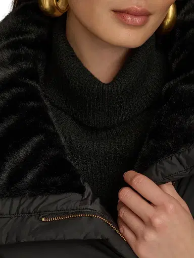 Donna Karan New York Women's Chevron Quilted Down Coat - Black - Size XS | Thumbnail 7 Donna Karan New York Women's Chevron Quilted Down Coat - Black - Size XS | Thumbnail 7