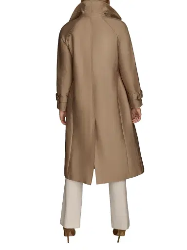 Donna Karan New York Women's Cotton-Blend Double-Breasted Trench Coat - Khaki | Thumbnail 5