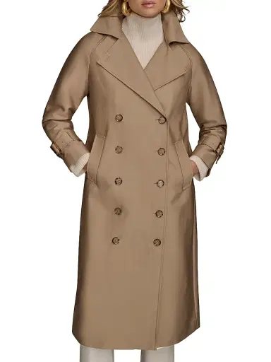 Donna Karan New York Women's Cotton-Blend Double-Breasted Trench Coat - Khaki | Thumbnail 6