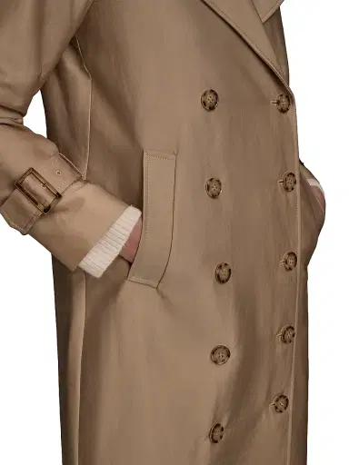 Donna Karan New York Women's Cotton-Blend Double-Breasted Trench Coat - Khaki | Thumbnail 8