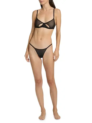 Kiki de Montparnasse Women's Brienne Mesh Balconette Bra - Black | Thumbnail 2 Kiki de Montparnasse Women's Brienne Mesh Balconette Bra - Black | Thumbnail 2