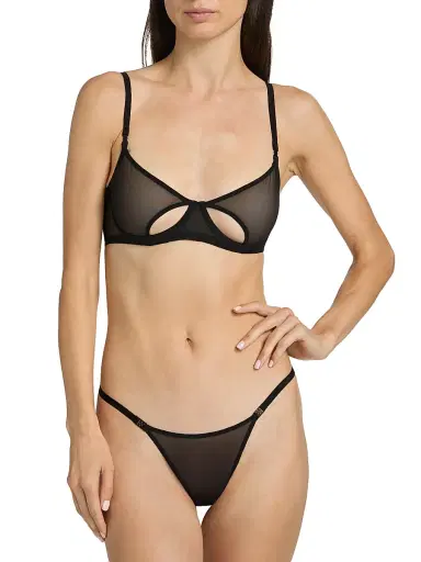 Kiki de Montparnasse Women's Brienne Mesh Balconette Bra - Black | Thumbnail 3 Kiki de Montparnasse Women's Brienne Mesh Balconette Bra - Black | Thumbnail 3