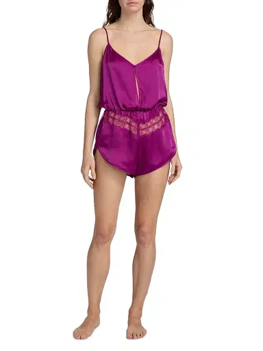 Kiki de Montparnasse Women's Silk Lace-Paneled Teddy | Thumbnail 2