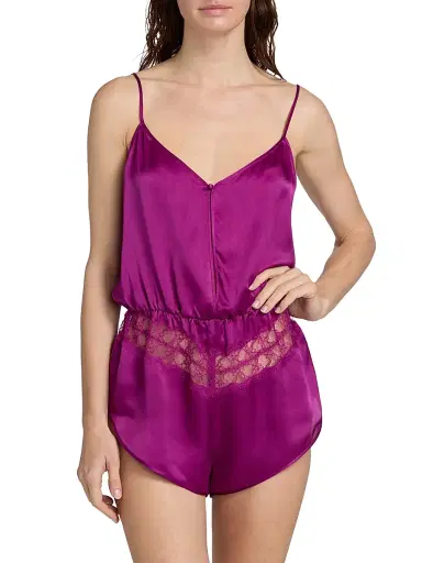 Kiki de Montparnasse Women's Silk Lace-Paneled Teddy | Thumbnail 3