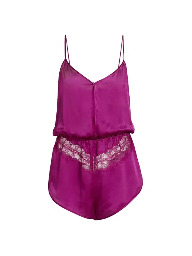 Women's Silk Lace-Paneled Teddy