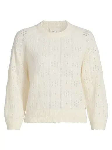 DÔEN Women's Emiliana Pointelle Knit Sweater - Ivory - Size XS | Thumbnail 1 DÔEN Women's Emiliana Pointelle Knit Sweater - Ivory - Size XS | Thumbnail 1