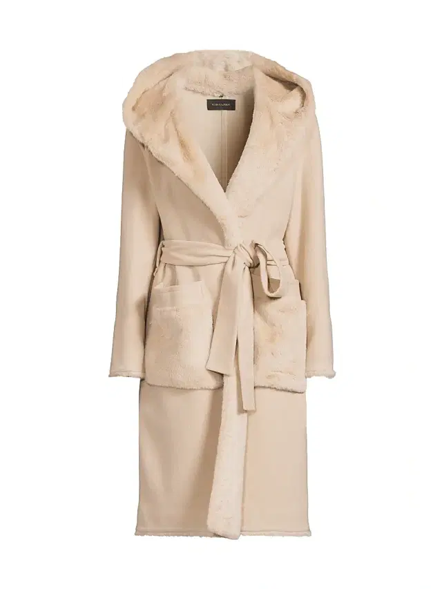 Kobi Halperin Women's Valentine Faux Fur-Trim Wool Coat - Oat