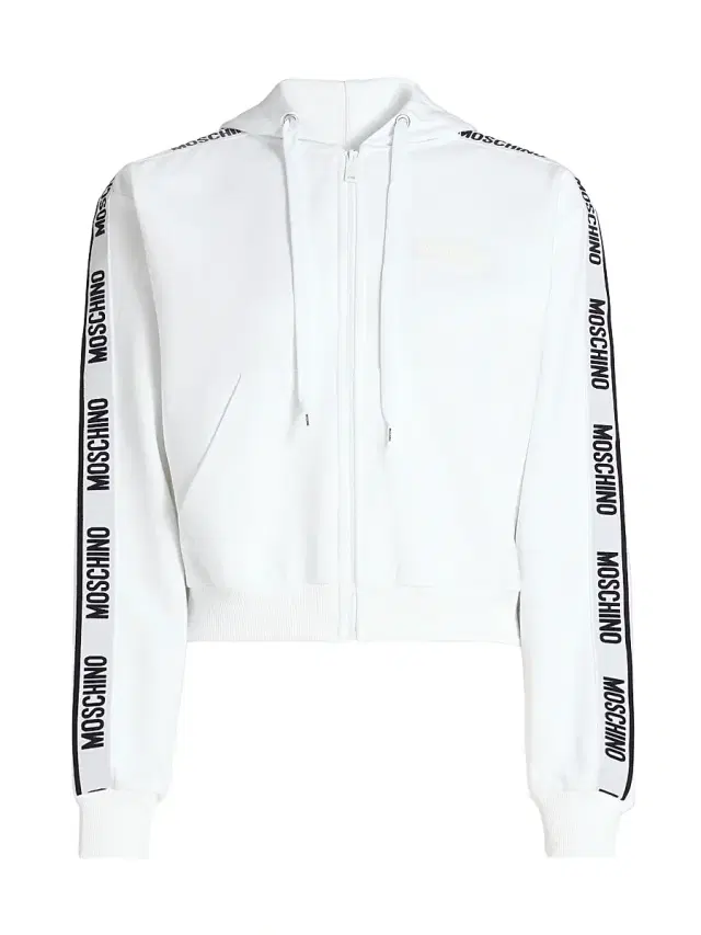 Moschino Women's  Intimo Donna Logo Zip Hoodie - White