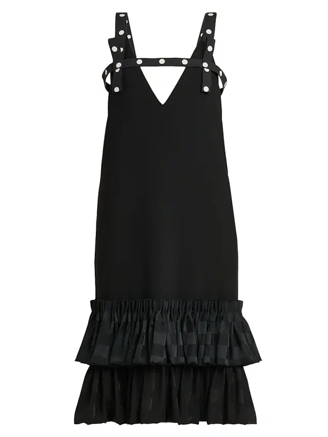 MOSCHINO Women's Tiered High-Low Midi-Dress - Multi Black