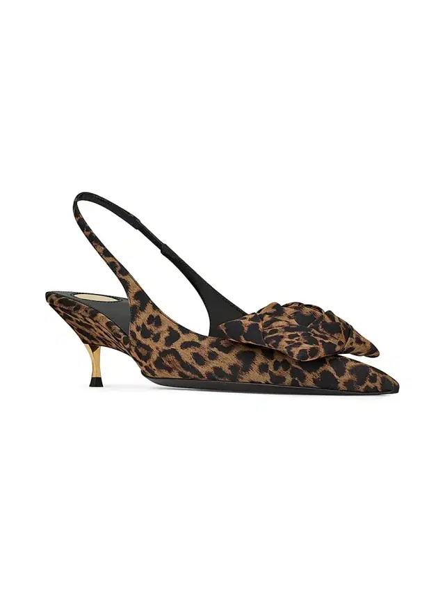 Women's Dakota Slingback Pumps in Leopard Silk Muslin - Leopard