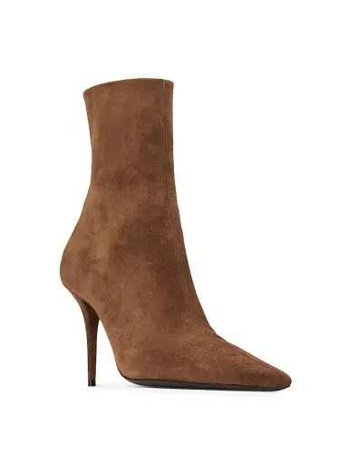 Saint Laurent Women's Ashley Booties in Suede | Thumbnail 2