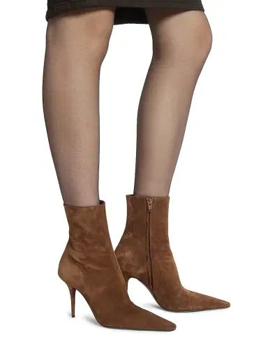 Saint Laurent Women's Ashley Booties in Suede | Thumbnail 5