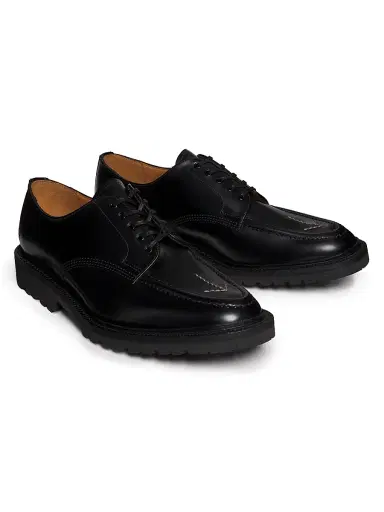 CDG Homme Men's Comme des Garçons PLAY x Sanders Glossy Leather Loafers - Black - Size 11 | Thumbnail 2