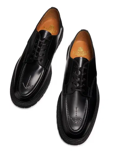 CDG Homme Men's Comme des Garçons PLAY x Sanders Glossy Leather Loafers - Black - Size 11 | Thumbnail 4