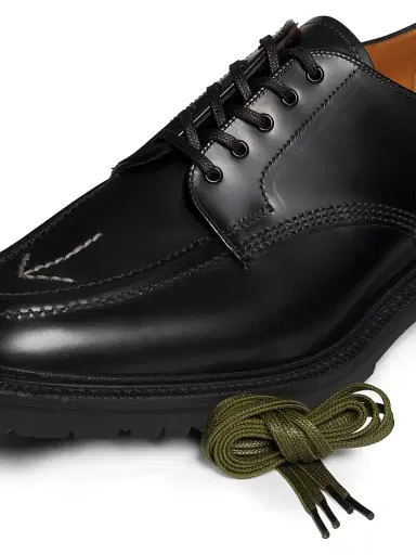 CDG Homme Men's Comme des Garçons PLAY x Sanders Glossy Leather Loafers - Black - Size 11 | Thumbnail 5