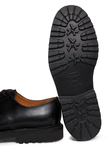 CDG Homme Men's Comme des Garçons PLAY x Sanders Glossy Leather Loafers - Black - Size 11 | Thumbnail 6