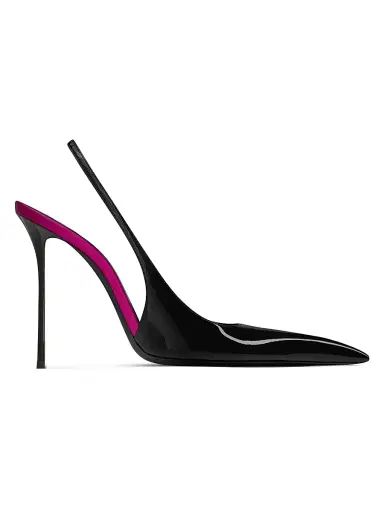 Saint Laurent Women's Amalia Slingback Pumps in Patent Leather - Wood Ocre | Thumbnail 6 Saint Laurent Women's Amalia Slingback Pumps in Patent Leather - Wood Ocre | Thumbnail 6