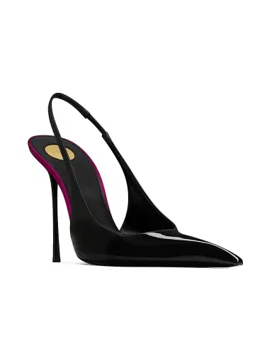 Saint Laurent Women's Amalia Slingback Pumps in Patent Leather - Wood Ocre | Thumbnail 7 Saint Laurent Women's Amalia Slingback Pumps in Patent Leather - Wood Ocre | Thumbnail 7