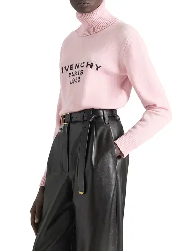 Givenchy Women's Turtleneck Sweater in Wool and Cashmere - Light Pink | Thumbnail 3