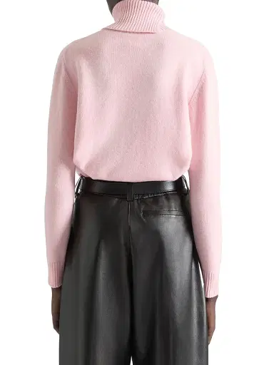 Givenchy Women's Turtleneck Sweater in Wool and Cashmere - Light Pink | Thumbnail 4