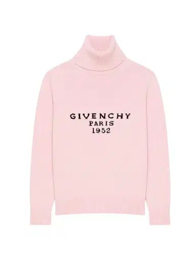 Givenchy Women's Turtleneck Sweater in Wool and Cashmere - Light Pink | Thumbnail 1