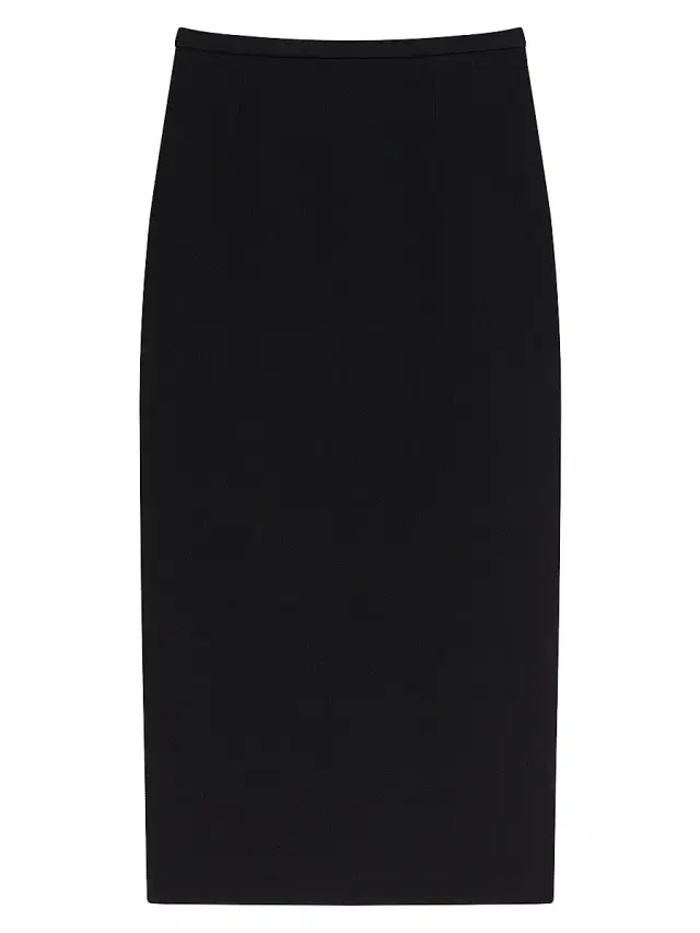 Women's Midi Skirt in Crepe - Black