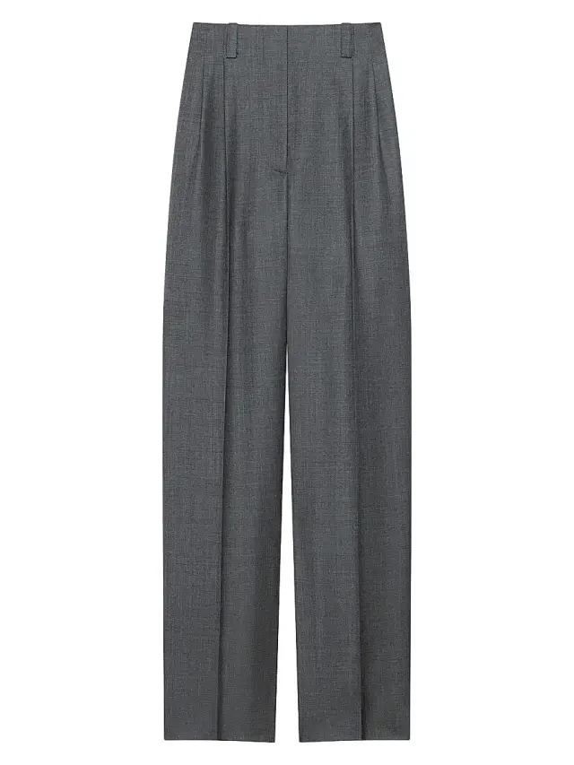 Women's Two-Pleat Pants in Wool - Grey Mix