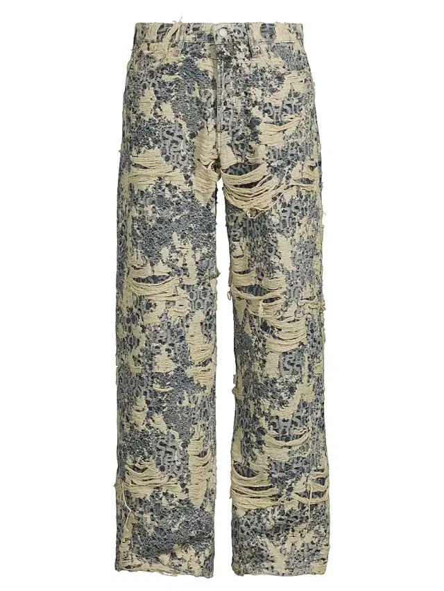 Men's 1981 Distressed Monogram Jeans - Mid Blue