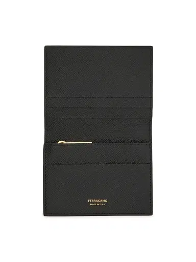 Ferragamo Men's Micro Gancio Bi-Fold Wallet - Nero | Thumbnail 2 Ferragamo Men's Micro Gancio Bi-Fold Wallet - Nero | Thumbnail 2