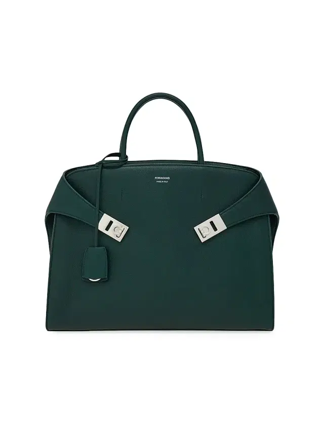 Men's Hug Hammered Leather Tote - Moss