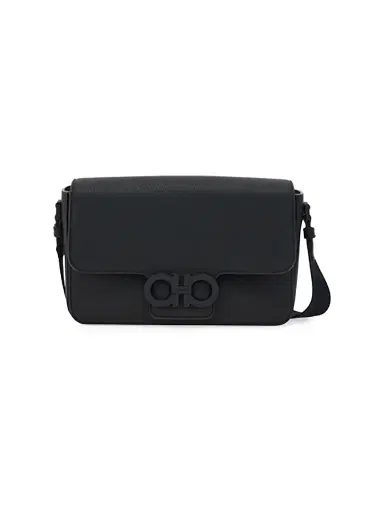 Ferragamo Men's Leather Lock Shoulder Bag | Thumbnail 1 Ferragamo Men's Leather Lock Shoulder Bag | Thumbnail 1