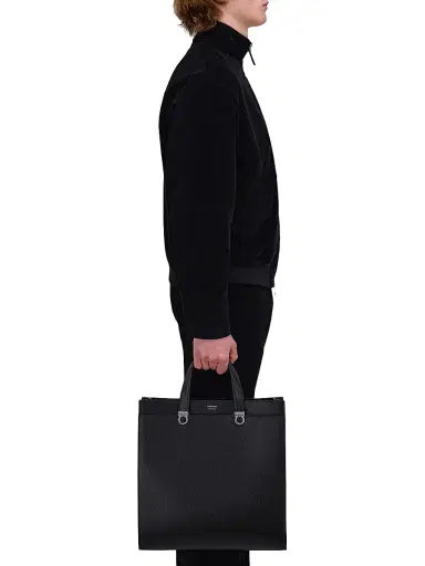 Ferragamo Men's Trading Hammered Leather Tote | Thumbnail 3 Ferragamo Men's Trading Hammered Leather Tote | Thumbnail 3