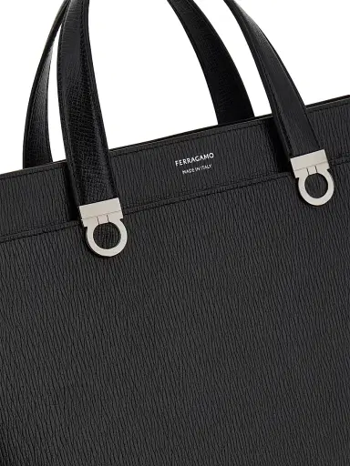 Ferragamo Men's Trading Hammered Leather Tote | Thumbnail 8 Ferragamo Men's Trading Hammered Leather Tote | Thumbnail 8