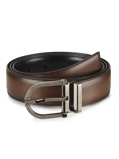 FERRAGAMO Men's Embossed Reversible Leather Belt - Moro Nero | Thumbnail 1 FERRAGAMO Men's Embossed Reversible Leather Belt - Moro Nero | Thumbnail 1